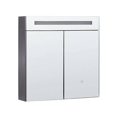 Beliani Armoire de toilette 60 x 60 cm LED noire JARAMILLO