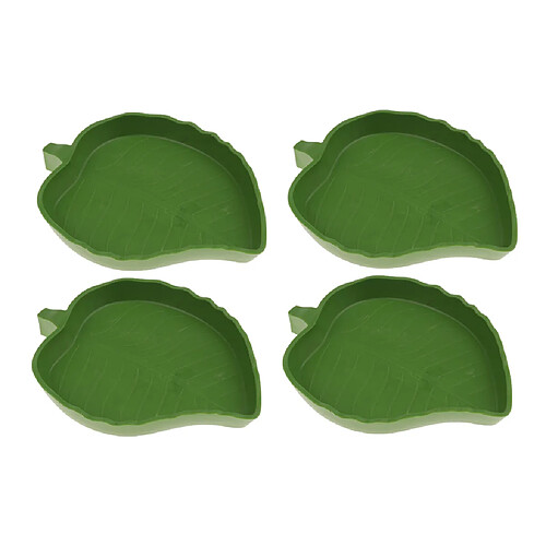 4Pcs Reptile Nourriture Et Vaisselle D'eau Mini Coin Bol D'alimentation Petite Feuille