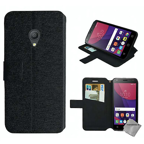 Htdmobiles Housse etui portefeuille pour Alcatel One Touch Pixi 4 3G (5.0) + film ecran - NOIR