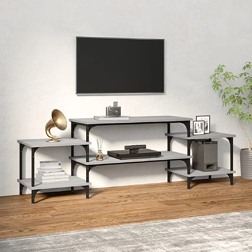 Maison Chic Meuble TV scandinave gris - Banc TV pour salon Sonoma 157x35x52 cm bois d'ingénierie -MN22829