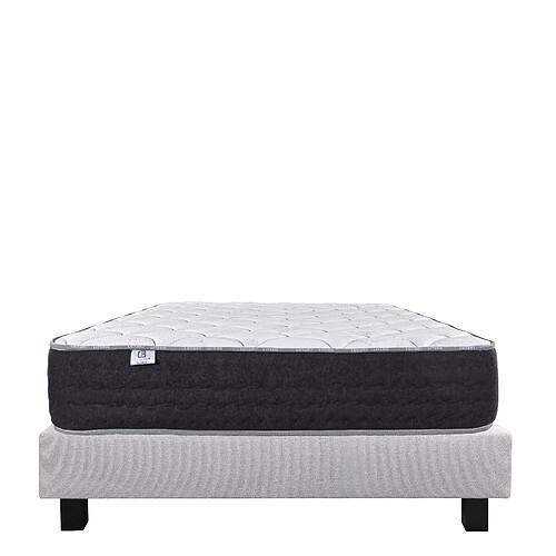 LUXURY LITERIE Ensemble matelas Sérénité 140x190 cm + sommier gris ep20cm