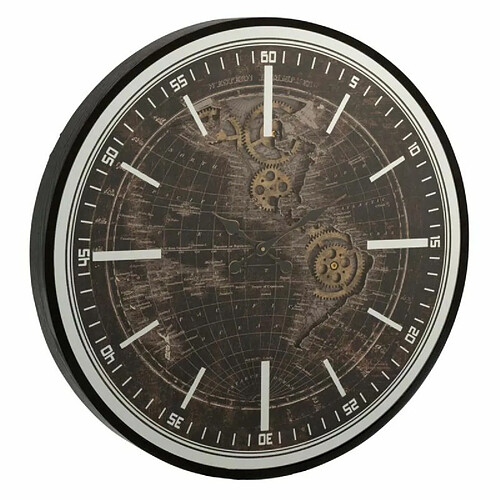 Paris Prix Horloge Murale Mappemonde 48cm Or & Noir