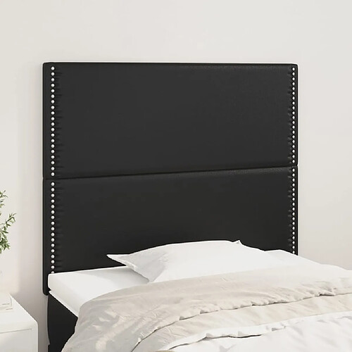 vidaXL Têtes de lit 2 pcs Noir 90x5x78/88 cm Similicuir