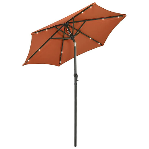 Helloshop26 Parasol avec lumières led terre cuite 200 x 211 cm aluminium 02_0008095