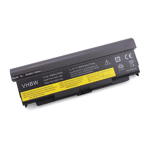 vhbw batterie compatible avec Lenovo ThinkPad L440, L540, T440P, T540, T540P, W540, 20AT0019CD laptop (6600mAh, 11,1V, Li-Ion, noir)