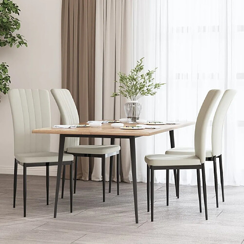 Maison Chic Lot de 4 Chaises à manger,Chaise pour cuisine Crème Velours -MN58978