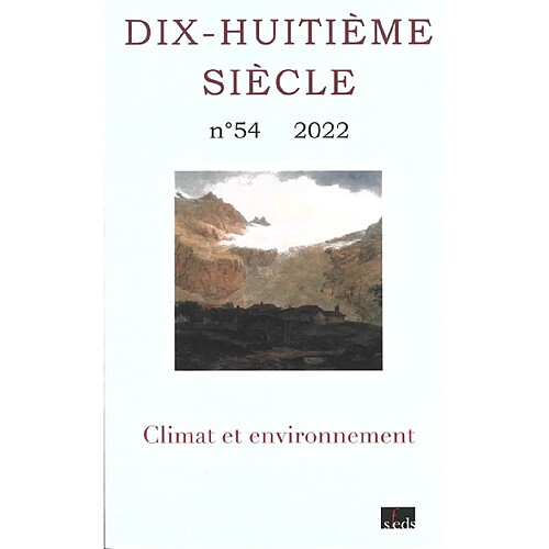 Dix-huitième siècle, n° 54. Climat et environnement · Occasion