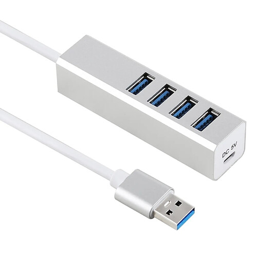 Wewoo Hub USB 5 Gbps Super Speed Auto / Bus 4 ports USB 3.0 Argent