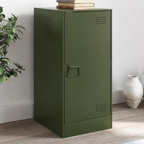 vidaXL Buffet vert olive 34,5x39x73 cm acier