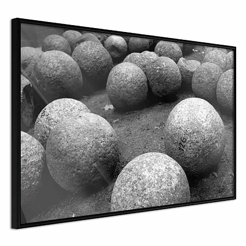 Paris Prix Affiche Murale Encadrée Stone Spheres 45 x 30 cm Noir