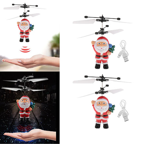 2x Noël Volant Santa Drone Toy Capteur Infrarouge Hélicoptère Teen Toy