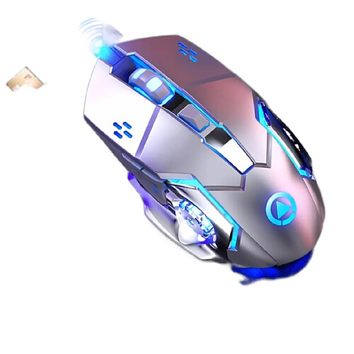 Universal A4 Souris gaming professionnelle 6 boutons 2,4 GHz Souris gaming sans fil PC/PC portable rechargeable Mouse silencieuse PUBG/CS: GO/LOL | Mouse (argent)