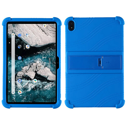 Coque en silicone flexible avec béquille, bleu foncé pour votre Nokia T20