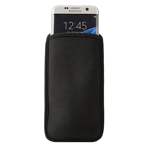 Wewoo Coque noir pour Samsung Galaxy S7 Edge / G935 & S6 Edge / G925, Taille: 9.0 * 16.5cm Sac de téléphone portable en néoprène