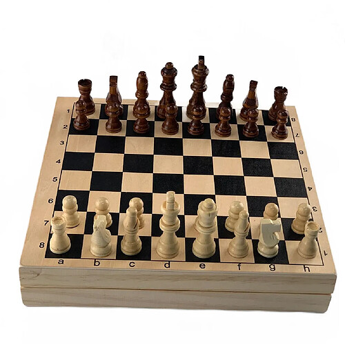 Universal Ensemble d'échecs de bureau en bois Cadeaux pour adultes et enfants Jeux d'échecs familiaux Puzzles Jouets d'entraînement Jouets de plateau Cadeaux pour enfants | Jeux de stratégie