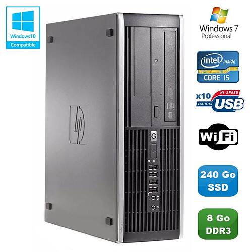 PC HP Compaq Elite 8100 SFF Intel Core i5 3.2GHz 8Go 240Go SSD Graveur WIFI W7 · Occasion