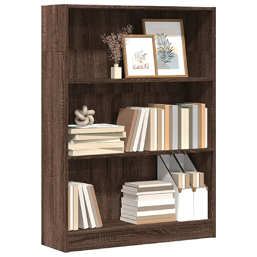 vidaXL Bibliothèque chêne marron 80x24x109 cm bois d'ingénierie