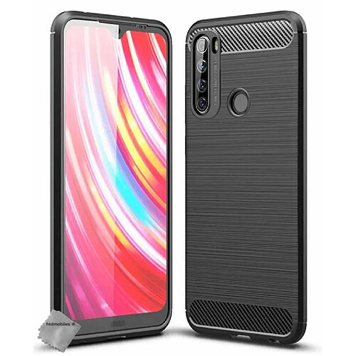 Htdmobiles Coque silicone gel carbone pour Xiaomi Redmi Note 8T + film ecran - NOIR