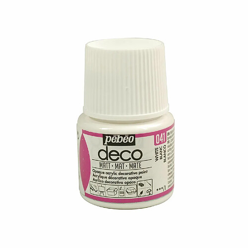 Pebeo Peinture acrylique opaque mate - Blanc - 45 ml