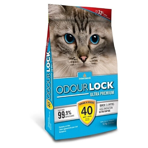 Intersand Litière OdourLock Contrôle d'Odeur de 40 Jours pour Chat - Interstand - 12Kg