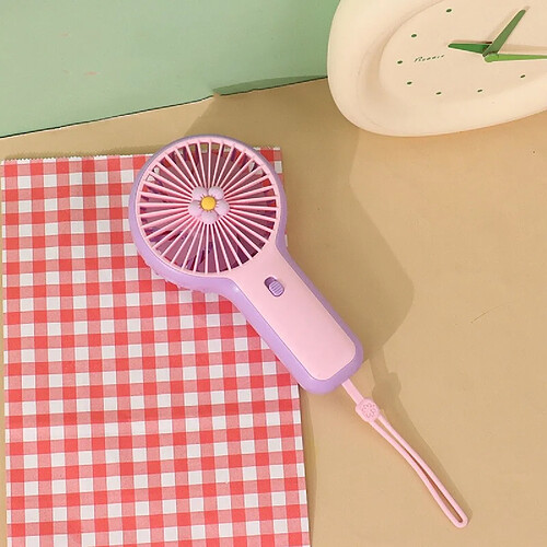 (Violet) Petit Ventilateur Portatif Chargement Usb Ventilateur Portable à Sept Pales De Refroidissement Par Brise Puissant