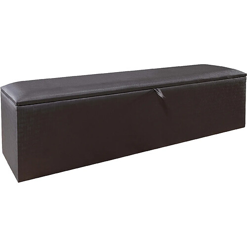 Vivenla Banc bout de lit coffre avec rangement coloris anthracite design en pvc L. 170 x P. 41 x H. 45 cm collection BARCELONA