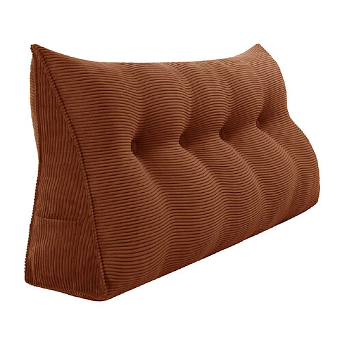 VerCart Coussin de Lecture Compensé, Velours Côtelé Marron 140cm