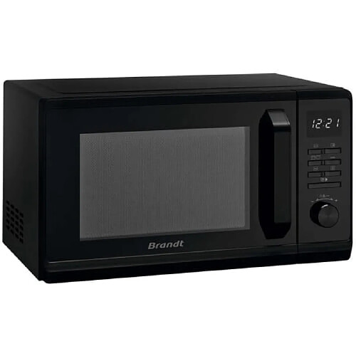 Brandt Four Micro-Ondes 23L 1000W 6 Auto Programmes Cavité Noir