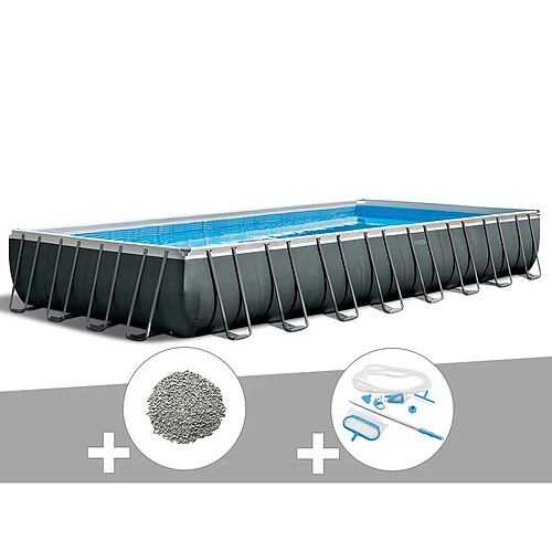 Kit piscine tubulaire Intex Ultra XTR Frame rectangulaire 9,75 x 4,88 x 1,32 m + 20 kg de zéolite + Kit d'entretien