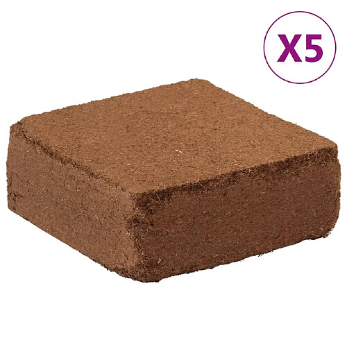 vidaXL Blocs de noix de coco 5 pcs 5 kg chacun 25 kg au total