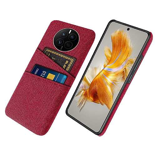 Coque en TPU anti-chute avec deux porte-cartes pour votre Huawei Mate 50 4G - rouge