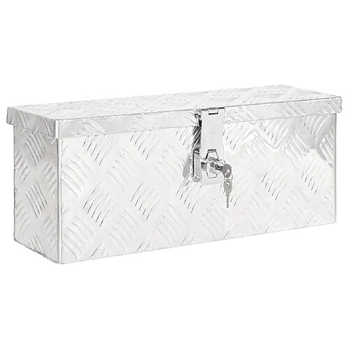 vidaXL Boîte de rangement Argenté 50x15x20,5 cm Aluminium