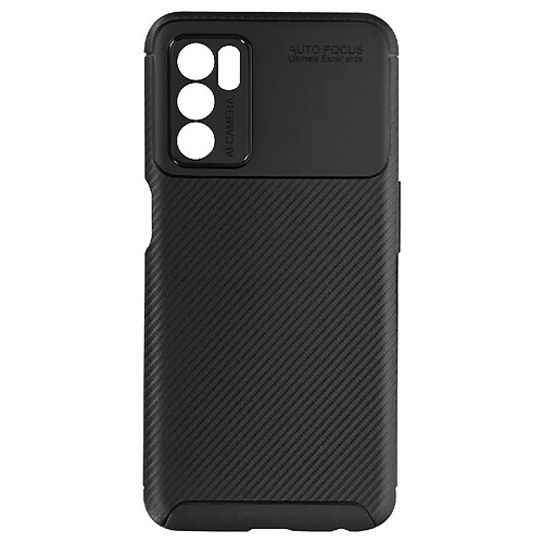 Avizar Coque Oppo A16 et A16s Carbone Souple Bord surélevé Noir