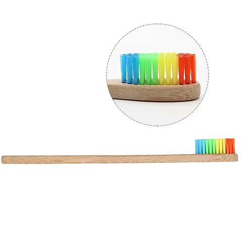 Wewoo 2 PCS Oral Care Brosse à dents en bambou arc-en-ciel tête colorée