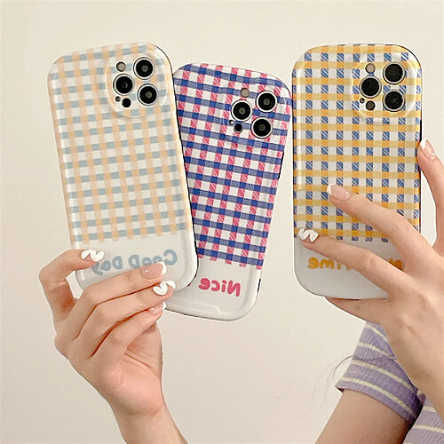 GUPBOO Étui pour iPhoneXsMax Creative Contrast Color Line Square Niche Phone Case Soft