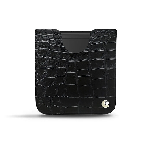 Pochette cuir Samsung Galaxy Z Flip - Pochette - Crocodile nero ( Noir / Black) - NOREVE