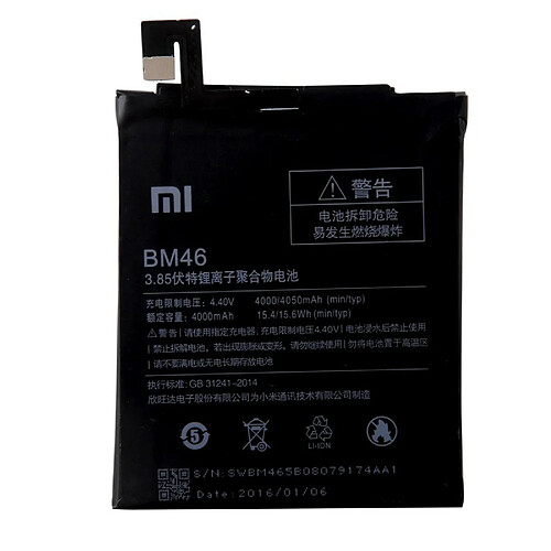 batterie pile original Xiaomi BM46 4000mAh pour Redmi Note 3 Note Prime 2 Prime