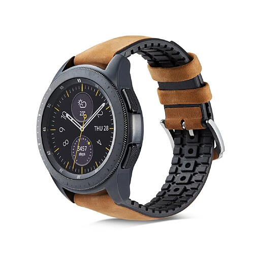 Bracelet en cuir véritable marron pour Huawei Watch GT