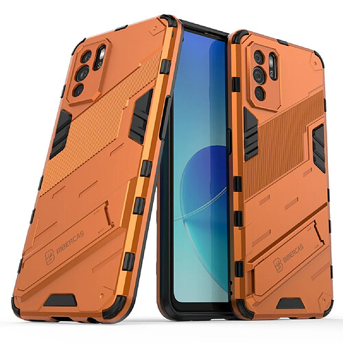 Coque en TPU antichoc avec béquille orange pour votre OPPO Reno6 Z