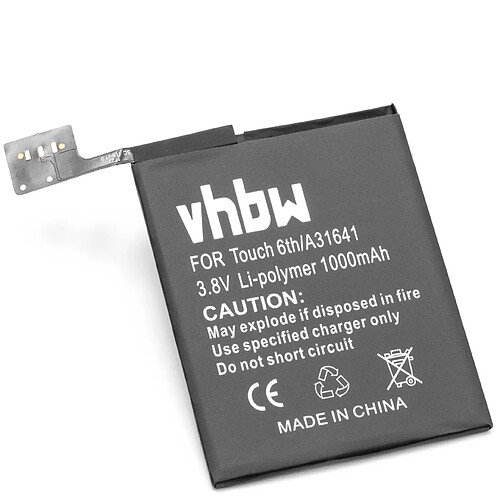 vhbw Batterie remplacement pour Apple 020-00425, A1641 pour lecteur de musique MP3 (1?000mAh, 3,85V, Li-polymère)