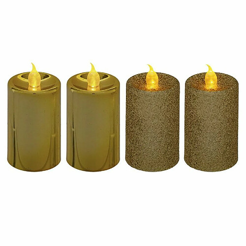 Lot de 4 Bougies Votives Colorama 7cm Or