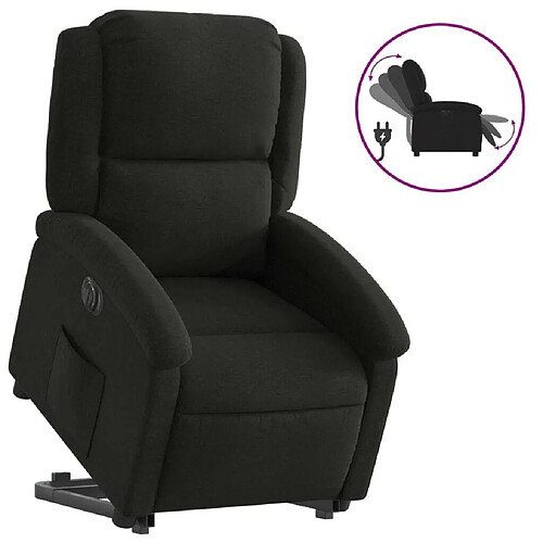 Maison Chic Fauteuil Relax pour salon, Fauteuil inclinable électrique noir tissu -GKD54753