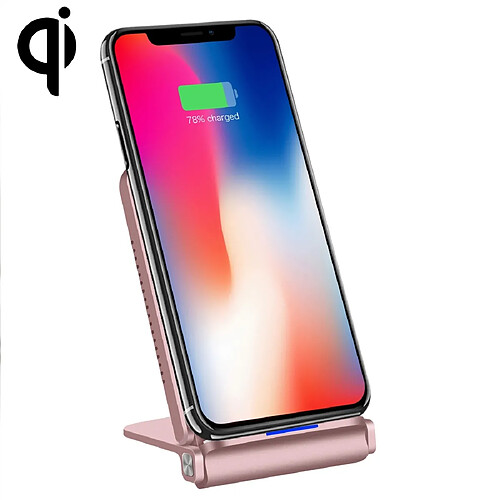 Wewoo Chargeur sans fil or rose pour iPhone, Galaxy, Huawei, Xiaomi, LG, HTC et autres téléphones intelligents standard QI Q200 10W ABS + PC rapide de pliage sans Pad,