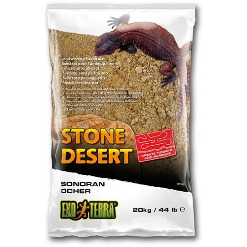 EXO TERRA Substrat désert de pierres Sonora Ocher 20kg - Pour reptiles