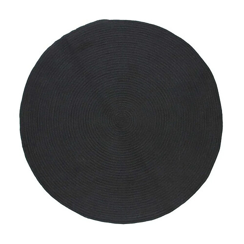 Thedecofactory TAMTAM - Tapis en coton effet cordage noir diam.70