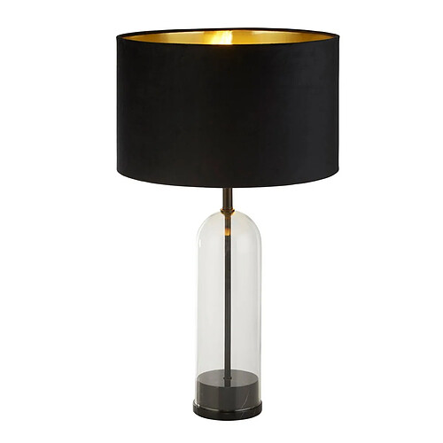 Searchlight Lampe de table, verre, noir, marbre, velours noir