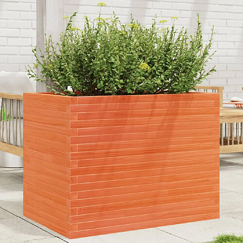 vidaXL Jardinière cire marron 90x60x68,5 cm bois de pin massif