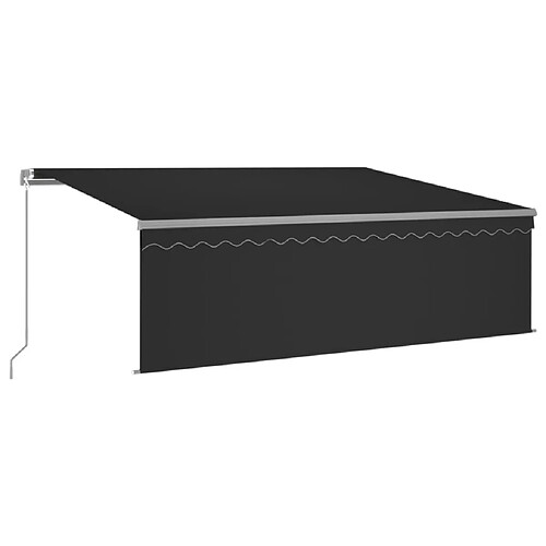 Maison Chic Auvent manuel rétractable,Store manuel de porte et store et LED 4x3 m Anthracite -GKD58148