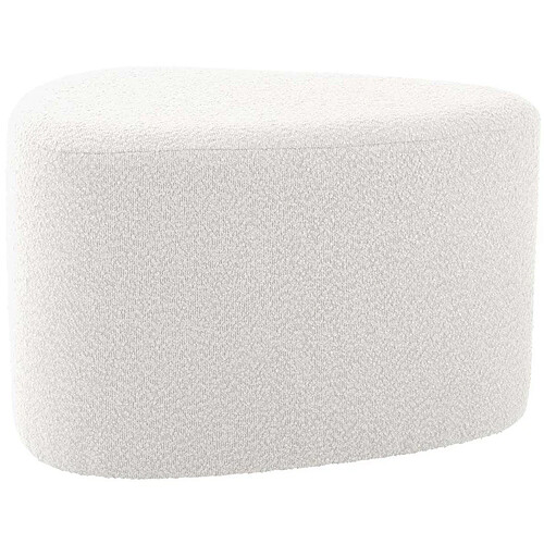 LEITMOTIV Pouf en tissu bouclette Ada Organic Large blanc.