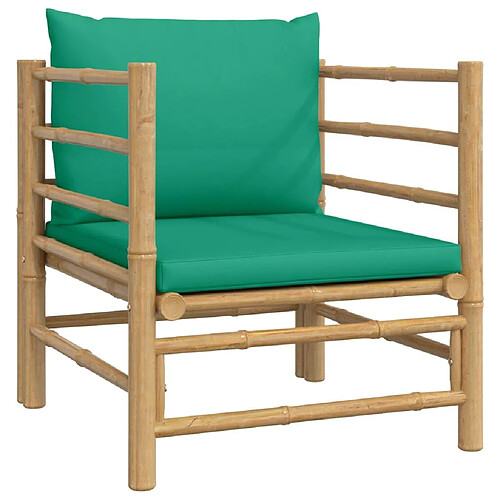 Maison Chic Canapé de jardin avec coussins | Canapé d'extérieur | Fauteuil Sofa terrasse vert bambou -MN68307